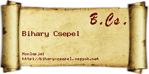 Bihary Csepel névjegykártya